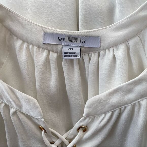 Sabina Musayev white amber midi dress lace up satin No Belt As Is One Size - Picture 9 of 10